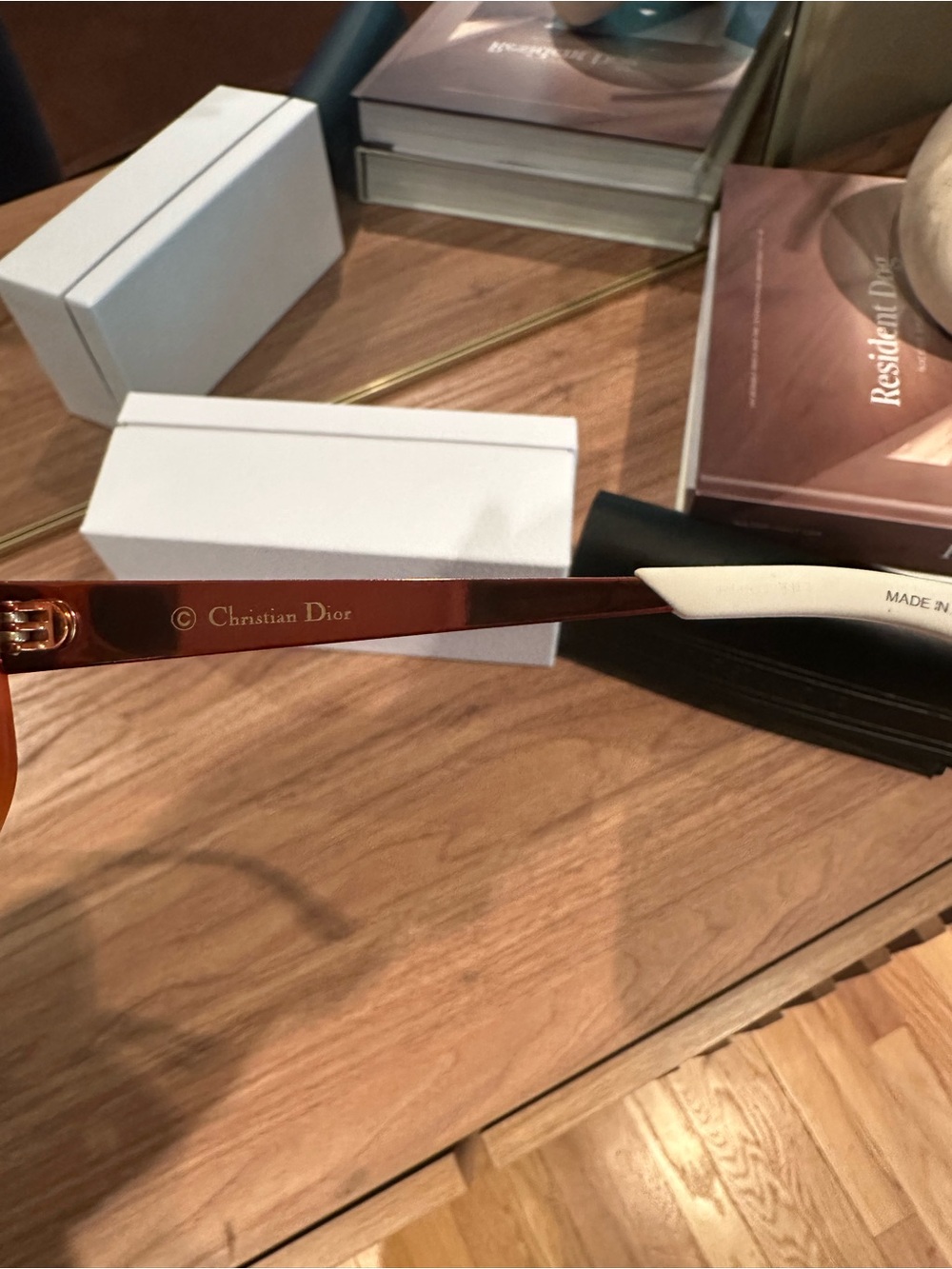 Dior Women’s Coral-Orange Gradient Round Sunglasses - Picture 4 of 6